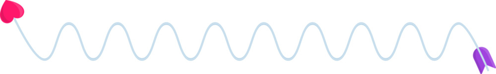 A colorful cupid's arrow with a single wave-like curve.