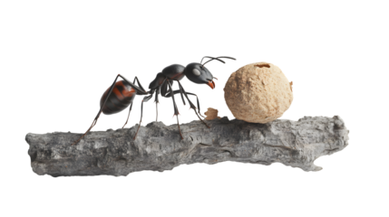 Ant Carrying Food on a Log Natures Tiny Worker in Action