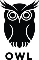 Vintage Owl Silhouette – Classic Bird Vector for Retro Designs