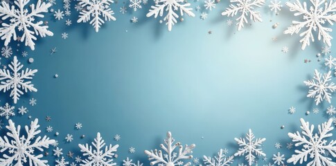 Intricate snowflake border for Christmas card, border, icy, vector