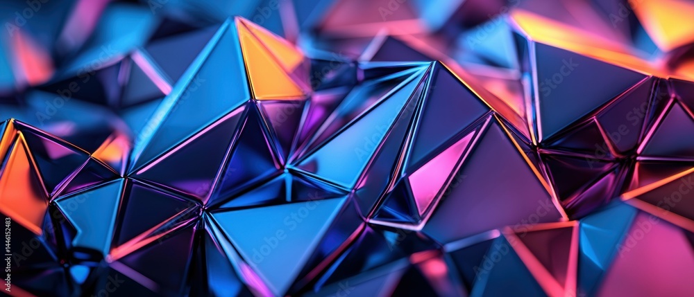 Poster dynamic geometric crystal structures macro photography iridescent environment abstract viewpoint