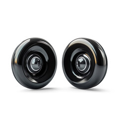 two caster wheels on a Transparent Background