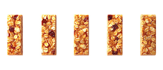 Pack of Granola Bar Against Transparent Background for Snack Branding, Fitness Products, or Healthy Meal Options