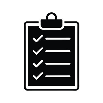 Clipboard with Checklist Vector Icon