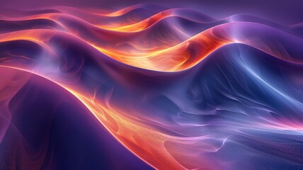 Fototapeta premium Abstract purple and orange color wave flowing express the energetic signal. Seamless texture of vividness curve swirling convey sense of harmony and wonderful scene perfect for graphic design. AIG53.