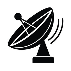 Flat Satellite Dish Signal Broadcast Icon