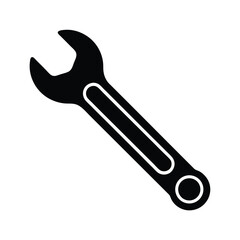 Wrench Tool Icon with Light Line for Repair