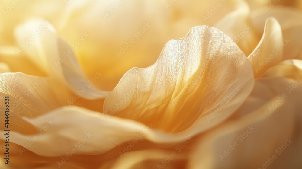 Poster sunflower petals arranged in golden ratio design with soft focus background creating calming and har