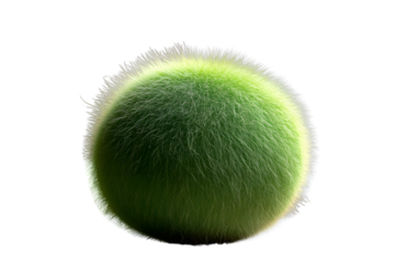 Abstract Green Sphere with Fuzzy Texture 3D Render Soft Fluffy Nature Inspired Design