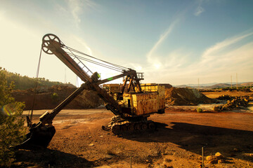 Maquinaria pesada en las minas de Río Tinto, Huelva