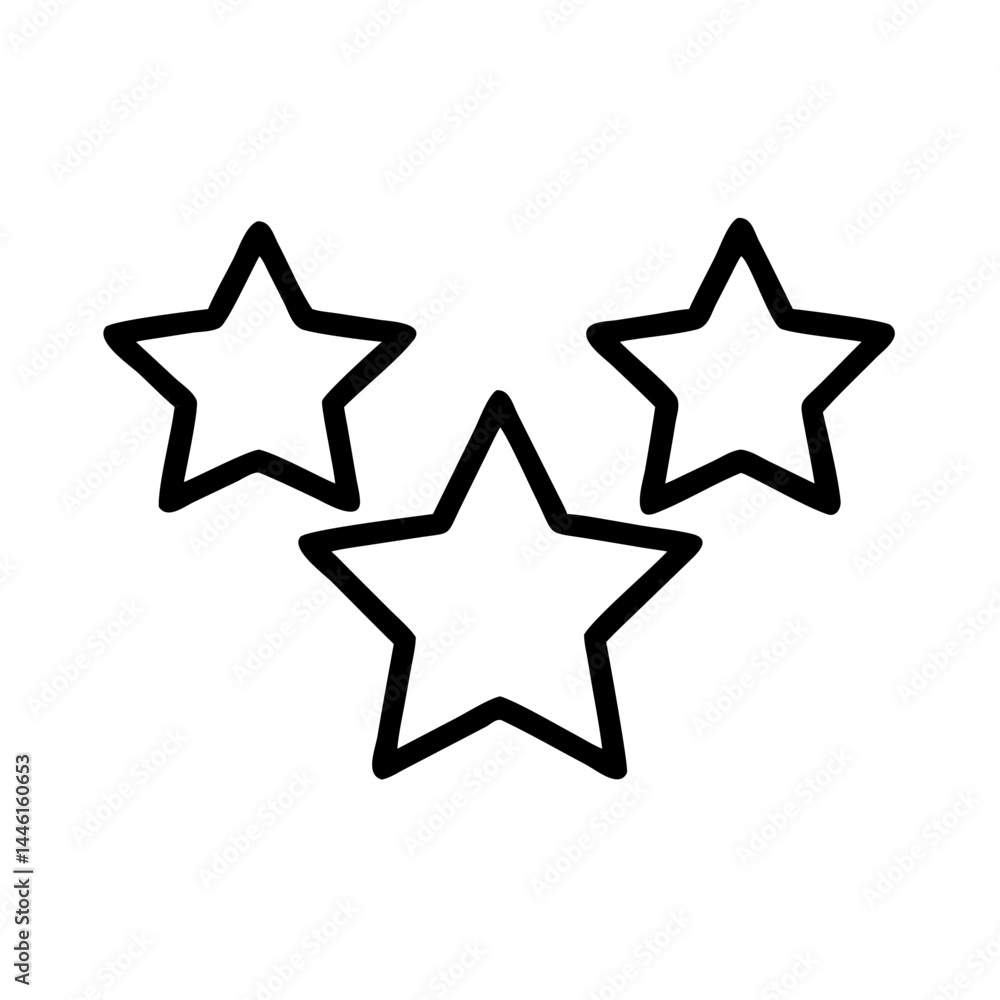 Poster trio of stars vector on transparent background for web and graphic design