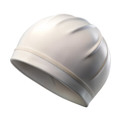 Fototapeta premium Close up view of a light colored swimming cap on display here isolated on transparent background.