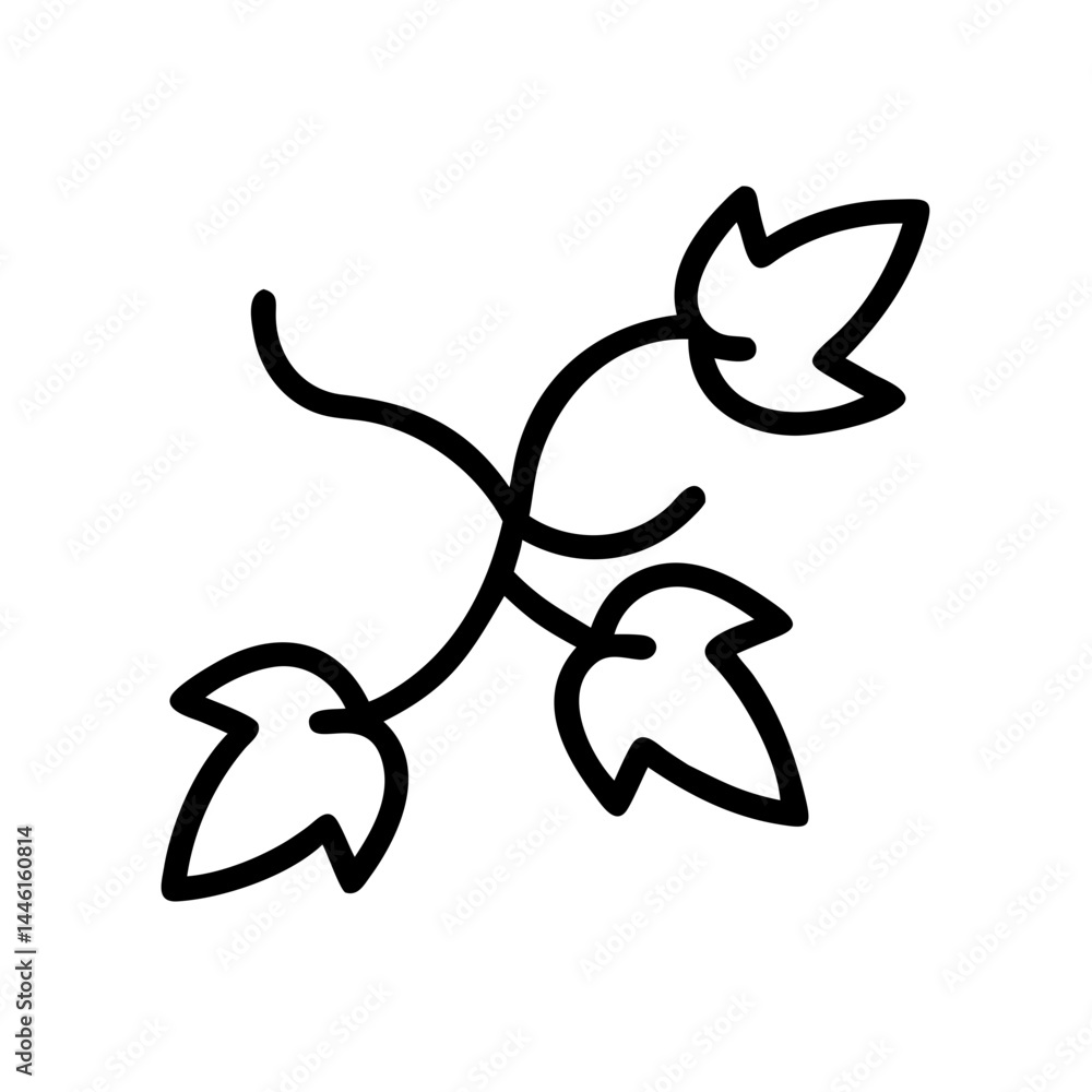 Aufkleber vine with leaves vector art on transparent background for web and graphic design