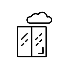 window with rain vector on transparent background for web and graphic design