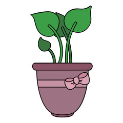 A pot with a plant in it