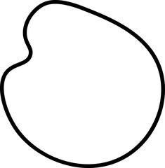 Freeform organic shape with fluid, flowing contours and soft wavy extensions, drawn in black.