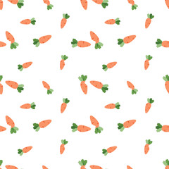 Cute minimal cartoon carrot pattern background.