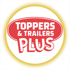 Toppers and Trailers Plus Logo Design,Red Oval Automotive Business Logo,Bold Trailer Dealer Logo Template,,Vehicle Accessories Store Logo Design,Industrial Transport Logo Concept