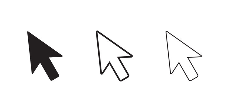 Computer mouse click cursor arrow icons set and loading icons. Set of Hand Cursor icons click and Cursor icons click. Vector design