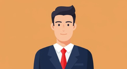 Cartoon CEO Avatar Design: Businessman Character Illustration - Smiling businessman avatar, perfect for websites, presentations, and branding. Symbolizes leadership, success, professionalism