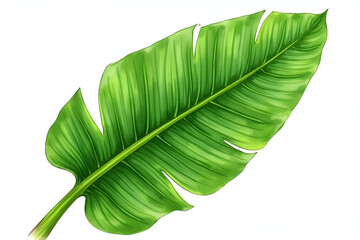 Fototapeta premium Green Coconut Palm Leaves or Tropical Fronds Isolated on White Background with Clipping Path