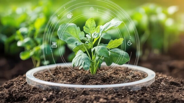 Innovative ai gardening hologram project showcasing hyperrealistic plant growth in nature gigapixel-standard visualization