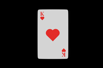 3D King of Hearts card on a dark background, card
