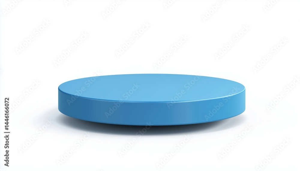Poster levitating blue podiums for product presentation: mock up template for display and rendering. ideal 