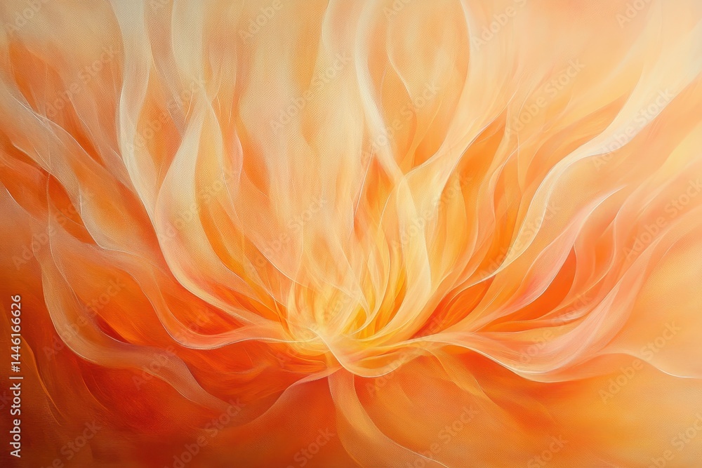 Poster Monochromatic ethereal glowing abstract flame art evokes warmth and tranquility, Monochromatic Ethereal Glowing Abstract Flame