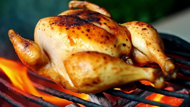 Un jugoso pollo a la parrilla 