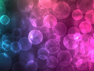 Abstract bokeh background of vibrant, circular lights in shades of pink, purple, and teal.  Soft, diffused light creates a dreamy, festive atmosphere