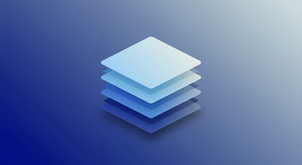 Abstract stacked blue squares graphic design