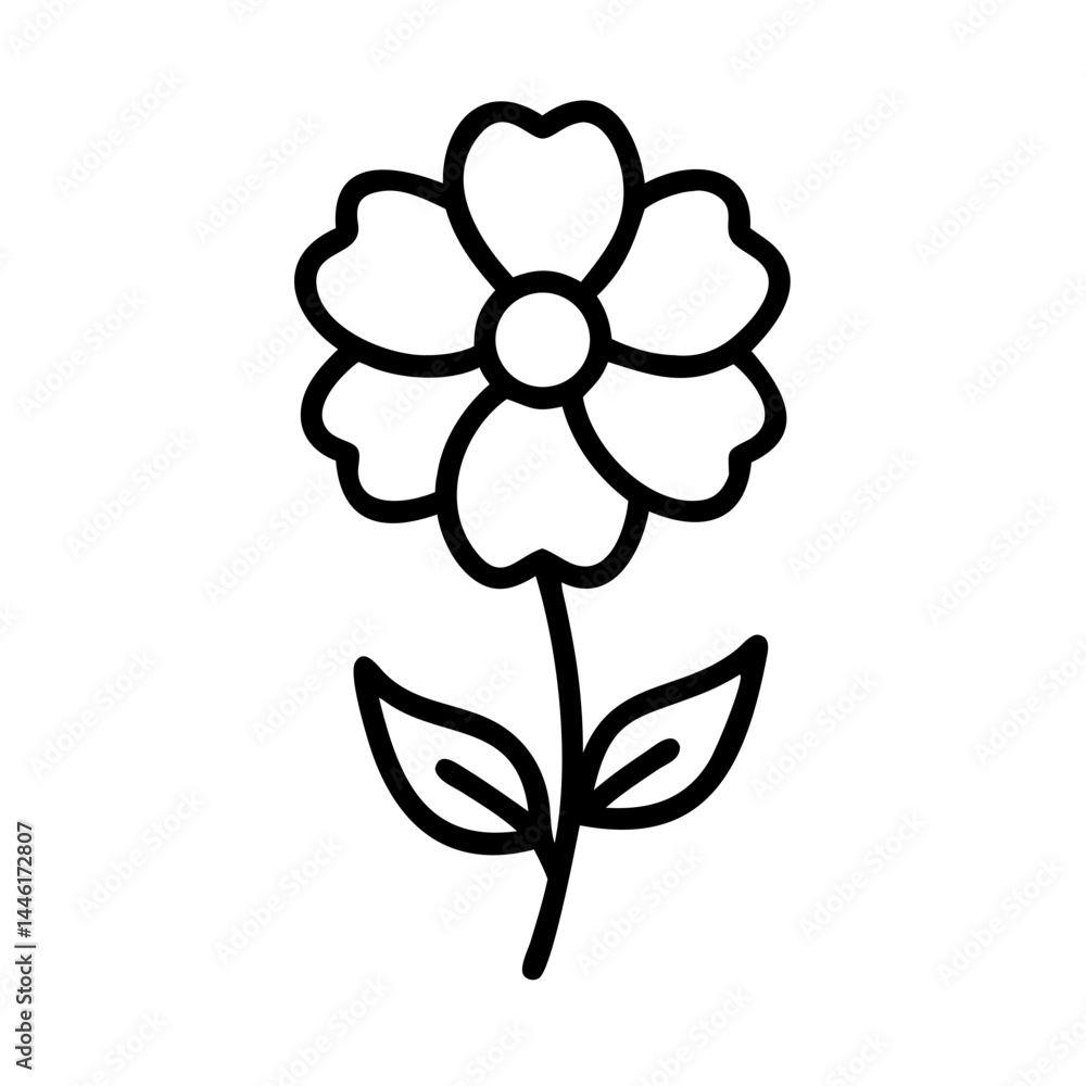 Poster single flower vector art on transparent background for web and graphic design