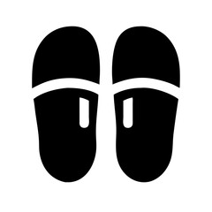 slippers silhouette icon on transparent background for web and graphic design
