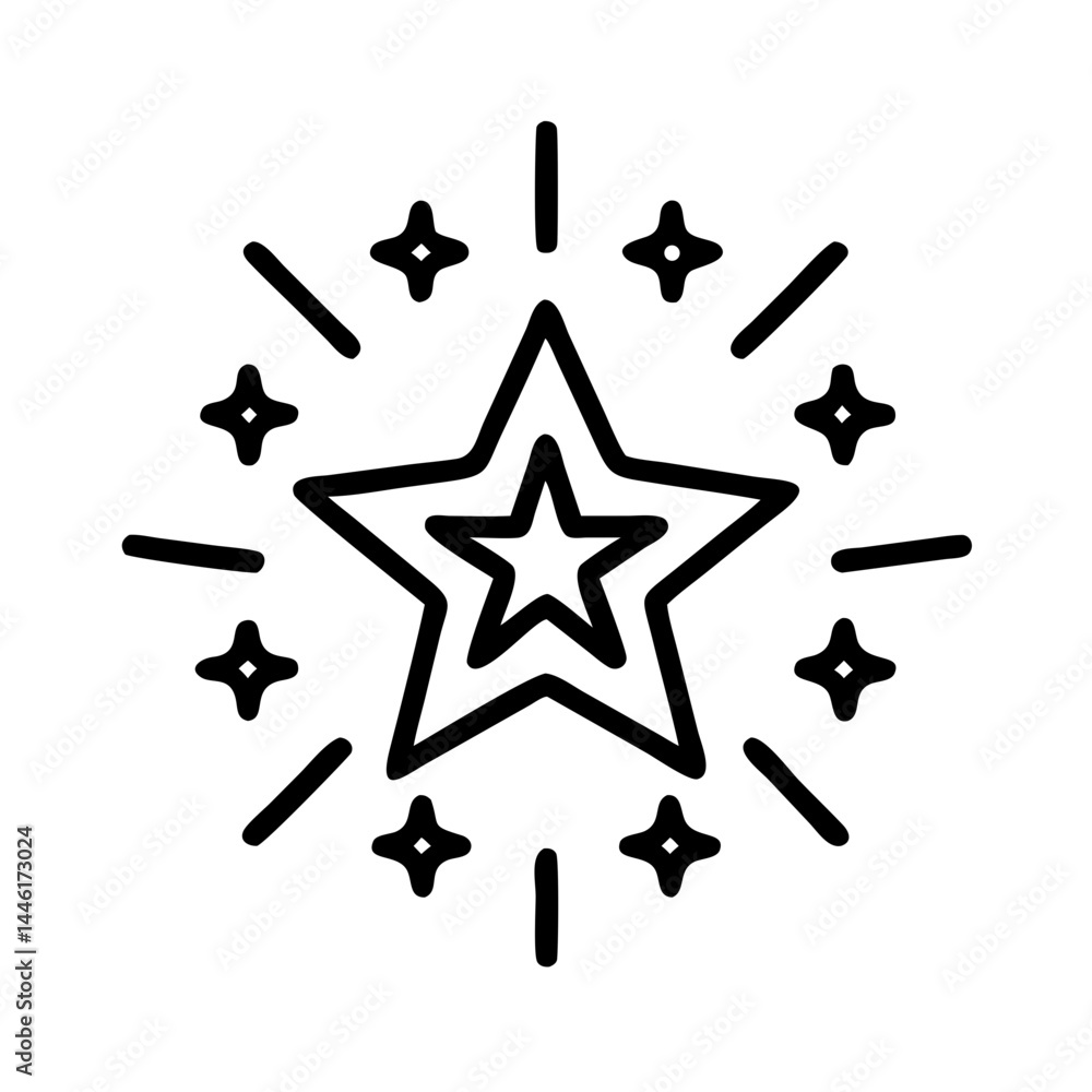 Poster starburst with center star vector on transparent background for web and graphic design