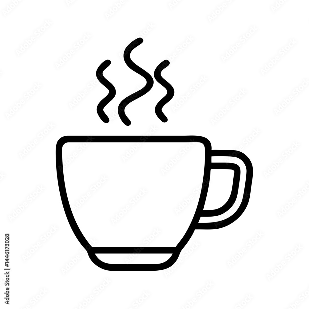 Poster steaming cup possibly coffee or cocoa illustration on transparent background for web and graphic des