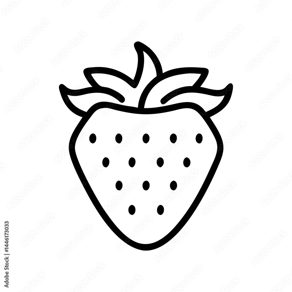 Poster strawberry fruit vector on transparent background for web and graphic design