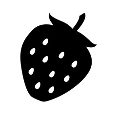 strawberry silhouette design on transparent background for web and graphic design