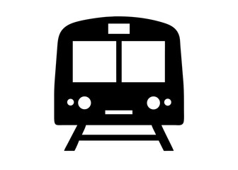 subway train front view silhouette on transparent background for web and graphic design