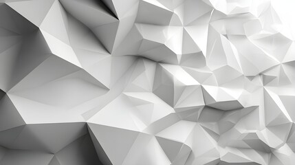 Fototapeta premium Geometric Low-Poly White Texture Creates Clean Bright Minimalist Background Ideal for Cutting-Edge Digital Design Projects