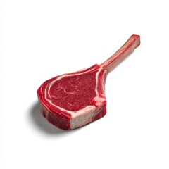 Raw tomahawk steak cut isolated on white background