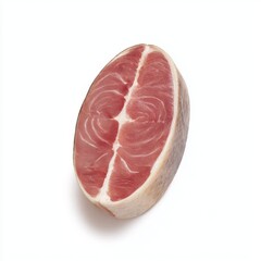 Fresh tuna steak cut isolated on white background
