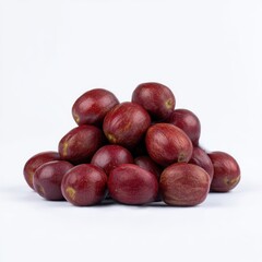 Pile of red dates fruit isolated on white background