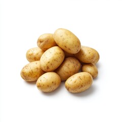 Pile of potatoes isolated on white background