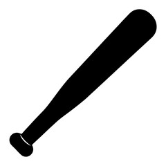 Silhouette of a wooden baseball bat sports equipment with handle and barrel