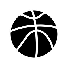 Simple yet stylish black basketball icon for posters and graphic designs