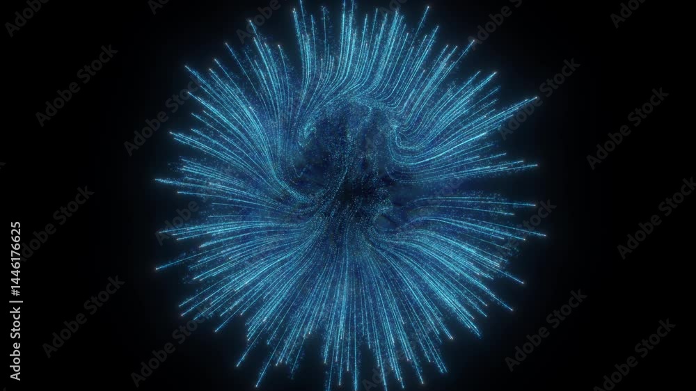Poster 4k explosion of blue bokeh lights. holiday motion background. glowing particle abstract. 2160p 60fps