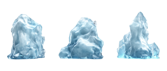 Pack of Glacier Against Transparent Background for Climate Design, Geography Projects, or Nature Visuals