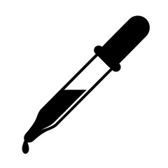 Detailed black and white vector illustration of a liquid dropper pipette