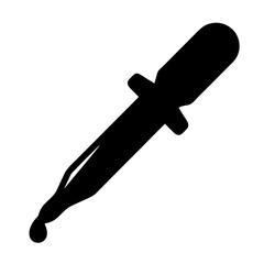 Detailed black and white vector illustration of a liquid dropper pipette